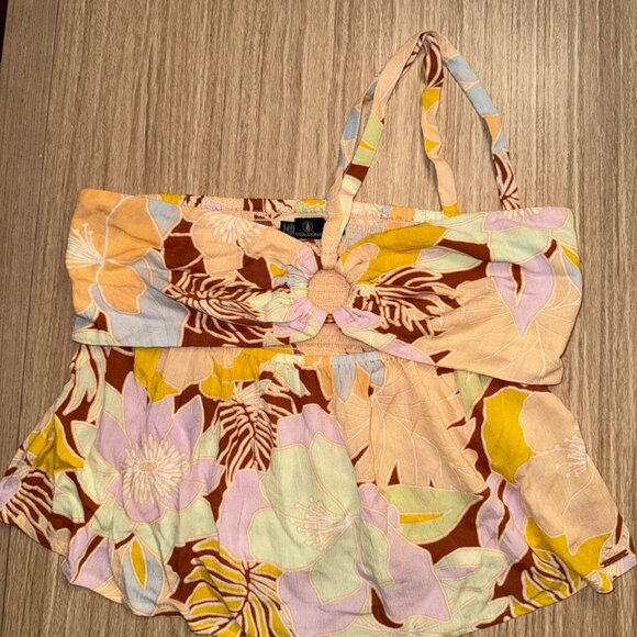 Volcom Women's Oh Lei Halter Neck Cami Top size medium - Picture 2 of 9